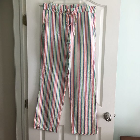 SOLD!! Linen Blend Striped Pants 4 Pockets by For Cynthia - Picture 3 of 7